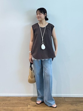 「MOHI（モヒ）のアイテム」を使った、anriさん（レディース・157cm）の夏コーディネート