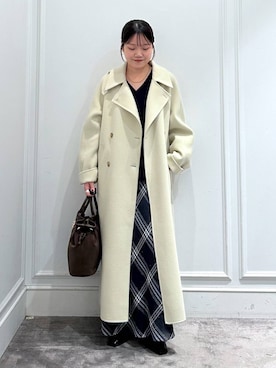 「アイテム（ステンカラーコート）」を使った、anriさん（レディース・157cm・20代）の秋コーディネート