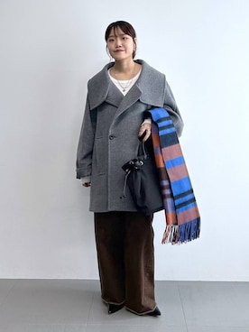 「アイテム（ピーコート）」を使った、anriさん（レディース・157cm・20代）の秋コーディネート