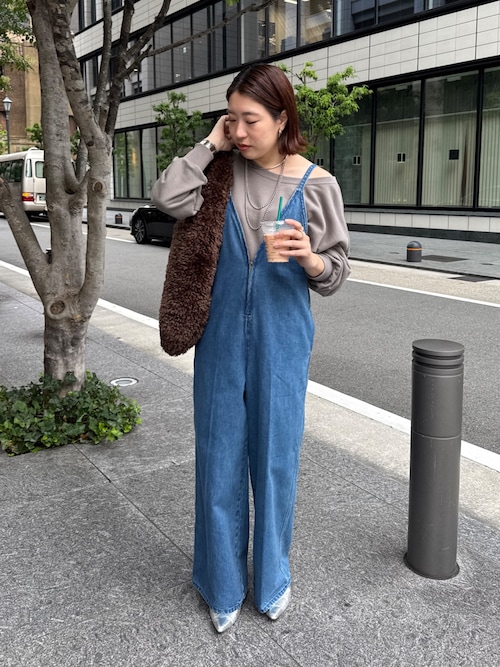 DouDou デニムサロペット　オーバーオール　オールインワン DouDou サロペット オーバーオール デニムサロペット レディース