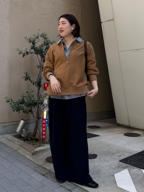 タックワイドパンツ