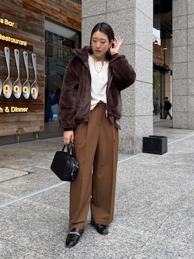 「綺麗めコーデ」｜「アイテム（その他アウター）」を使った、yuさん（レディース・162cm）の冬コーディネート