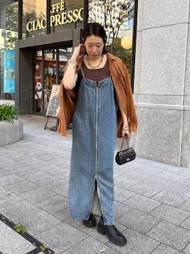 「アイテム（ワンピース/ドレス）」を使った、yuさん（レディース・162cm）の秋コーディネート