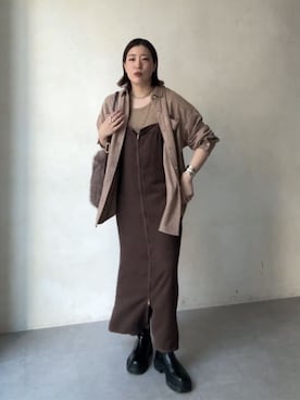 「アイテム（ワンピース/ドレス）」を使った、yuさん（レディース・162cm）の秋コーディネート