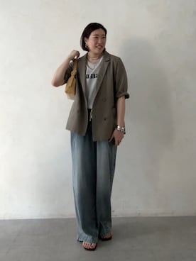「アイテム（テーラードジャケット）」を使った、yuさん（レディース・162cm）の夏コーディネート