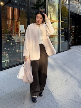 「秋冬」｜「アイテム（その他アウター）」を使った、yuさん（レディース・162cm）の秋コーディネート