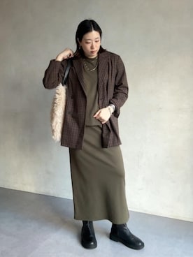 「アイテム（セットアップ）」を使った、yuさん（レディース・162cm）の秋コーディネート