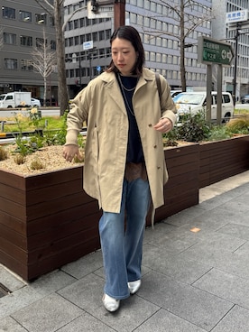 「DouDou（ドゥドゥ）のアイテム（パンツ）」を使った、yuさん（レディース・162cm）の春コーディネート