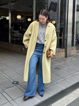 「アイテム（その他アウター、イエロー系）」を使った、yuさん（レディース・162cm）の秋コーディネート