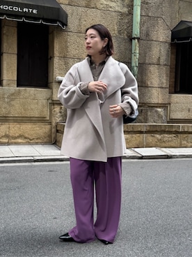 「秋のコーデ」｜「アイテム（その他アウター）」を使った、yuさん（レディース・162cm）の夏コーディネート