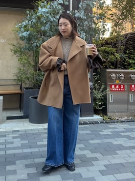 「アイテム（その他アウター、イエロー系）」を使った、yuさん（レディース・162cm）の秋コーディネート