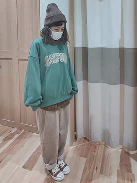 「Samansa Mos2 blue（サマンサモスモスブルー）のアイテム（ニットキャップ/ビーニー）」を使った、*＊𝕪𝕦𝕜𝕒＊*さん（レディース・149cm）の秋コーディネート