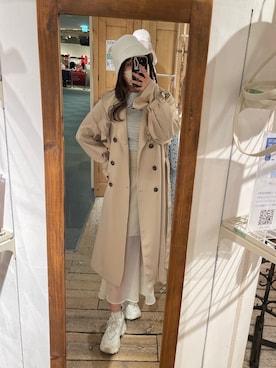 「OLIVE des OLIVE（オリーブデオリーブ）のアイテム（トレンチコート）」を使った、yuzuさん（レディース・162cm）の冬コーディネート