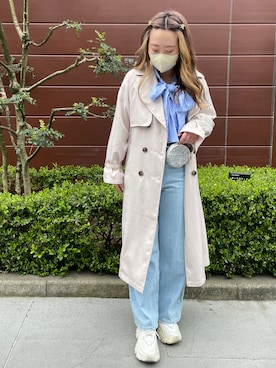 「OLIVE des OLIVE（オリーブデオリーブ）のアイテム（トレンチコート）」を使った、yuzuさん（レディース・162cm）の春コーディネート