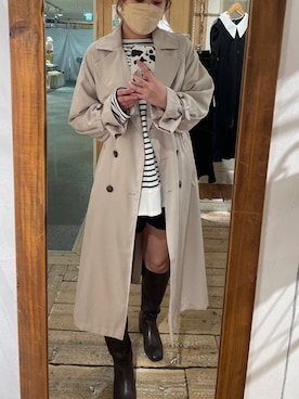 「ショーパン」｜「アイテム（トレンチコート）」を使った、yuzuさん（レディース・162cm）の冬コーディネート