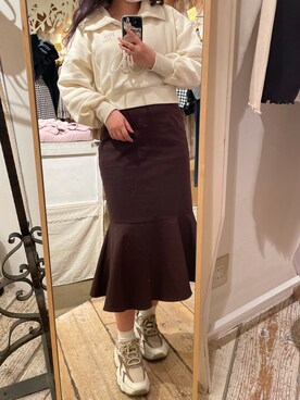 「おとなコーデ」｜「アイテム（スウェット）」を使った、yuzuさん（レディース・162cm）の冬コーディネート