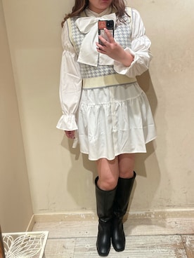 「チドリ柄」｜「アイテム（ワンピース/ドレス）」を使った、yuzuさん（レディース・162cm）の冬コーディネート