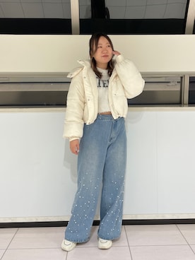 「OLIVE des OLIVE（オリーブデオリーブ）のアイテム（ダウンジャケット/コート）」を使った、yuzuさん（レディース・162cm）の秋コーディネート