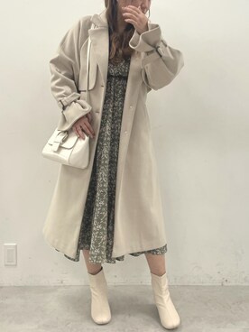 「OLIVE des OLIVE（オリーブデオリーブ）のアイテム（チェスターコート）」を使った、yuzuさん（レディース・162cm）の秋コーディネート