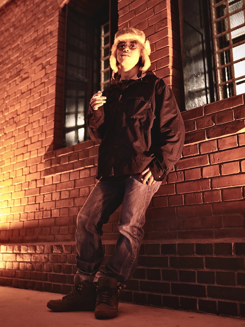 「SUPRA」｜「HUFのTRUCKER L/SL SHIRT　HUF ハフ シャツ　店舗限定（シャツ/ブラウス、ホワイト系）」を使った、Gisさん（メンズ・169cm）の秋コーディネートの1枚目の写真