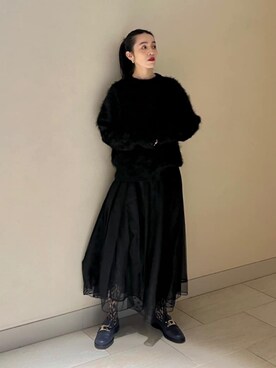 笠岡 オデット エ オディール スタッフさん（レディース・157cm）の冬コーディネート