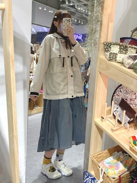 「CHUMS（チャムス）のアイテム（ジャケット/アウター）」を使った、simsimdes さん（レディース・168cm）の冬コーディネート
