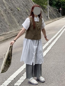 「MUJI」｜「アイテム（ジャケット/アウター）」を使った、simsimdes さん（レディース・168cm）の春コーディネート