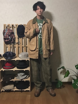 「アイテム（スウェット）」を使った、ゆーさん（メンズ・183cm）の冬コーディネート
