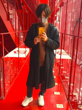 「UNIQLO（ユニクロ）のアイテム（ジャケット/アウター、ブラック系）」を使った、muさん（メンズ・166cm）の秋コーディネート