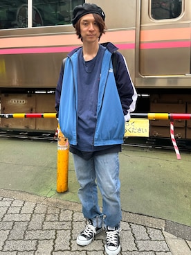 「PUMA（プーマ）のアイテム（ジャケット/アウター）」を使った、muさん（メンズ・166cm）の春コーディネート