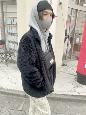 「NEW ERA（ニューエラ）のアイテム（キャップ、ブラック系）」を使った、muさん（メンズ・166cm）の秋コーディネート