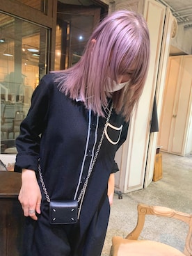 「ラベンダー」｜「アイテム（オールインワン・サロペット）」を使った、makiさん（レディース・157cm）の秋コーディネート