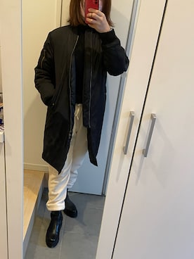 「AMERICAN HOLIC（アメリカンホリック）のアイテム（ニット/セーター、ブラック系）」を使った、武蔵さん（レディース・154cm）の秋コーディネート