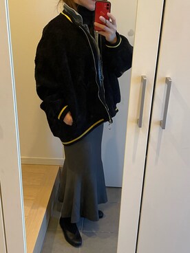 「chanti classicのアイテム（ジャケット/アウター、ブラック系）」を使った、武蔵さん（レディース・154cm）の秋コーディネート