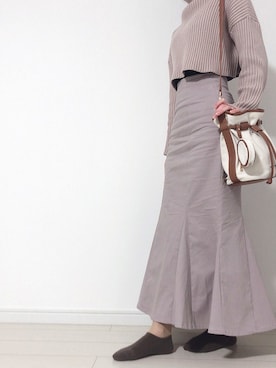「GRL（グレイル）のアイテム（ニット/セーター、ベージュ系）」を使った、kaho0731wearさん（レディース・158cm）の冬コーディネート