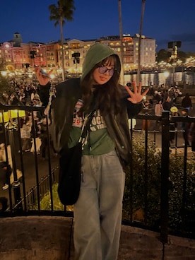 「RVCA（ルーカ）のアイテム（ジャケット/アウター）」を使った、Kaede Munakataさん（レディース・162cm）の春コーディネート