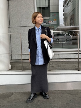 「Drawing Numbers（ドローイング ナンバーズ）のアイテム（ジャケット/アウター）」を使った、dnmomokoさん（レディース・154cm）の秋コーディネート