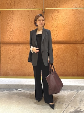 「秋コーデ」｜「アイテム（オールインワン・サロペット）」を使った、dnmomokoさん（レディース・154cm）の秋コーディネート