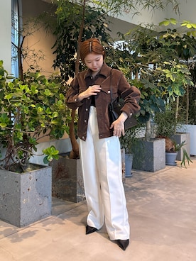 「アイテム（デニムジャケット）」を使った、dnmomokoさん（レディース・154cm）の秋コーディネート