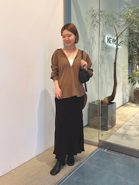 「アイテム（チョーカー）」を使った、dnmomokoさん（レディース・154cm）の秋コーディネート