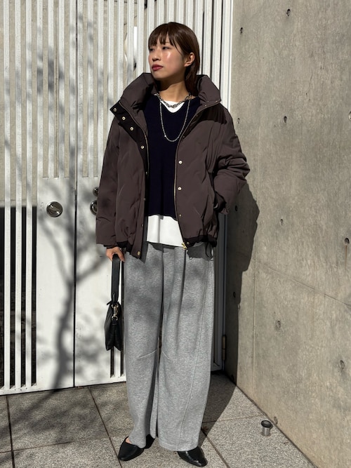 GALLARDAGALANTE 配色テントライン　ダウンジャケット セール】配色テントラインダウンジャケット（ダウンジャケット/コート