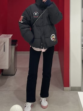 「H&M（エイチ・アンド・エム）のアイテム（ダウンジャケット/コート）」を使った、Ⓜ︎さん（レディース・166cm）の冬コーディネート