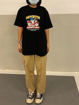 「MAINBOOTH（メインブース）のアイテム」を使った、Orangeさん（レディース・159cm）の秋コーディネート