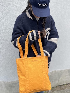 「L.L.Bean（エルエルビーン）のアイテム（バッグ）」を使った、yueさん（レディース・160cm）の冬コーディネート