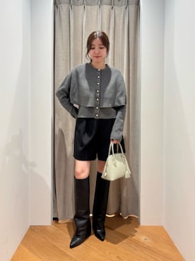 「アイテム（バッグ、グリーン系）」を使った、島津（shimazu)さん（レディース・160cm）の秋コーディネート