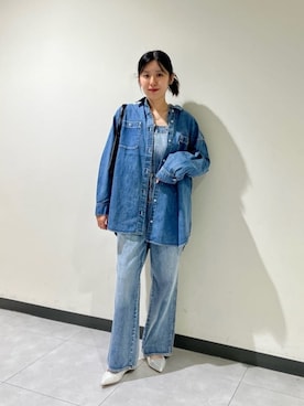 「green label relaxing（グリーンレーベルリラクシング）のアイテム（オールインワン・サロペット）」を使った、島津（shimazu)さん（レディース・160cm）の夏コーディネート