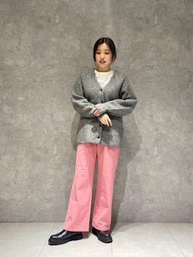 「green label relaxing（グリーンレーベルリラクシング）のミニマル ロゴ ロングスリーブ Tシャツ（Tシャツ/カットソー）」を使った、島津（shimazu)さん（レディース・160cm）の冬コーディネート