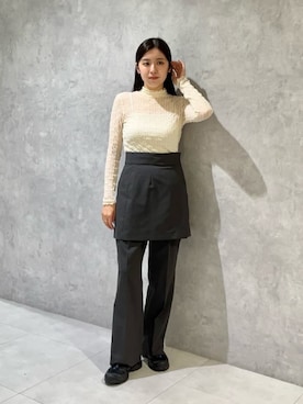 「EMMEL REFINES（エメルリファインズ）のアイテム（Tシャツ/カットソー）」を使った、島津（shimazu)さん（レディース・160cm）の秋コーディネート
