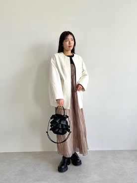 EMMEL REFINES EM バックサテン ジップ ノーカラーコート UNITED ARROWS LTD. OUTLET｜<EMMEL REFINES>EM バックサテン