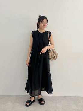 EMMEL REFINES>EM シフォン 2WAY ワンピースを使った人気 EMMEL REFINES>EM シフォン 2WAY ワンピースを使った人気